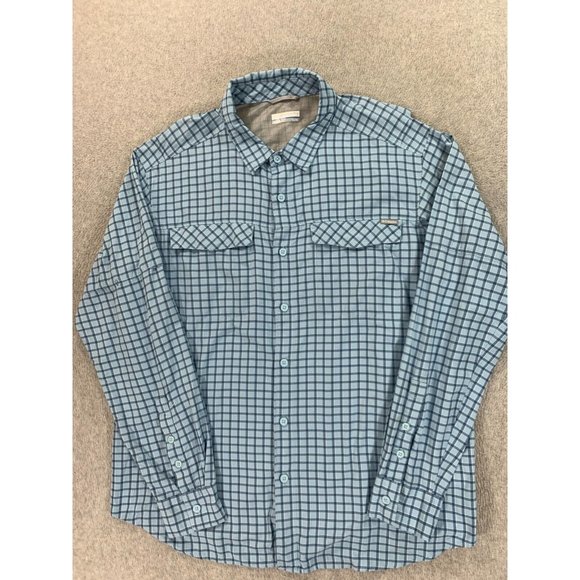 Columbia Land Rover Breathable Plaid‎ Button Down Shirt (Men's XL) Blue - Picture 1 of 12
